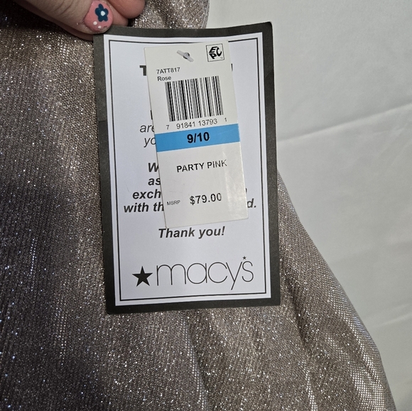 Sparkly Metallic Fit & Flare Party Dress Size 9/10 B. Darlin - Picture 4 of 8